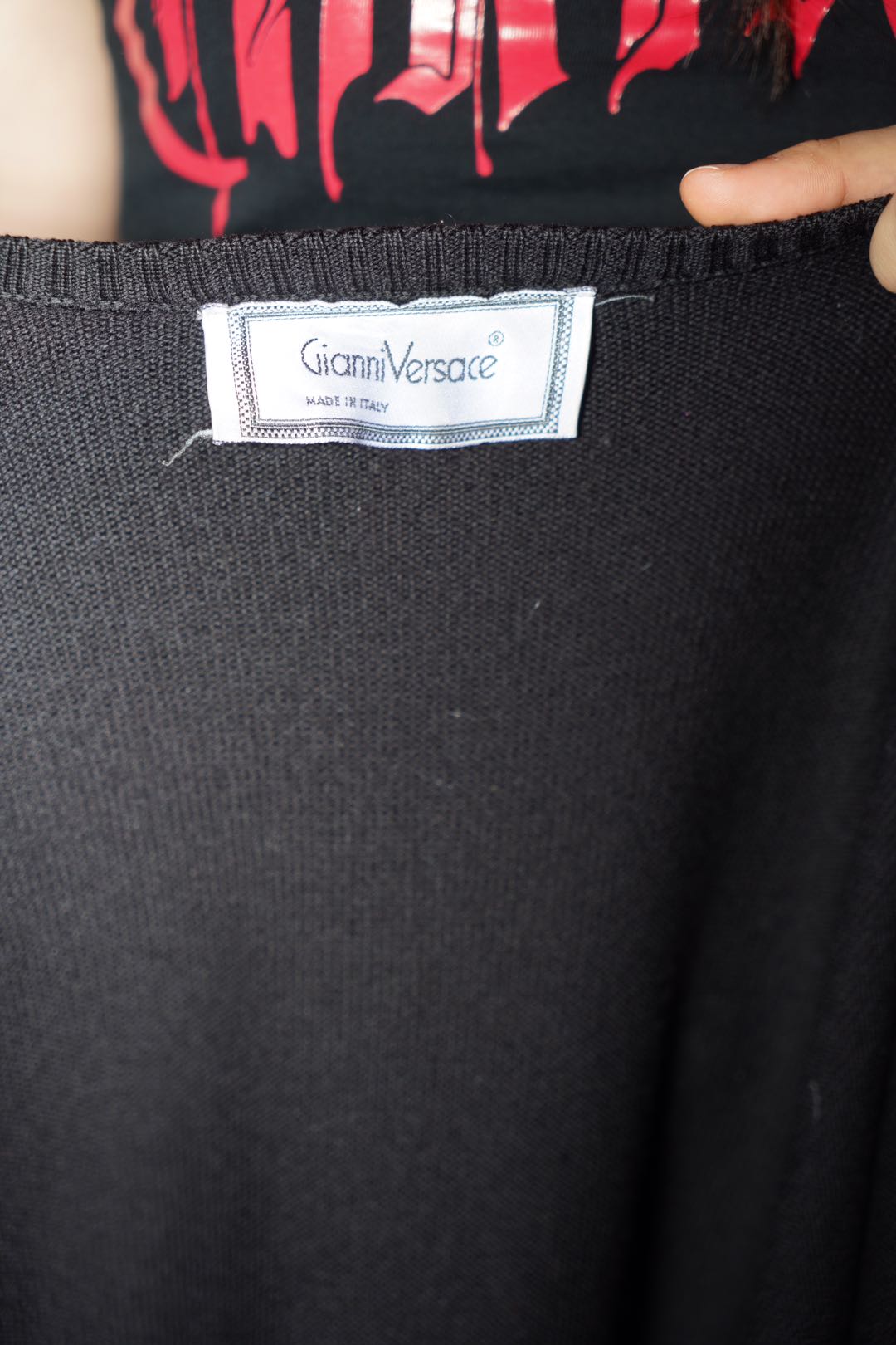 Gianni Versace 90s Vintage Classic Black Wool Cardigan