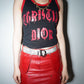 Christian Dior by John Galliano Y2K 2002 Red and Black Gothic Punk Letters Runway Tank Top