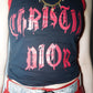 Christian Dior by John Galliano Y2K 2002 Red and Black Gothic Punk Letters Runway Tank Top