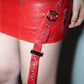 Christian Dior by John Galliano Y2K Punk Red Leather Bandage Skirt