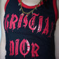 Christian Dior by John Galliano Y2K 2002 Red and Black Gothic Punk Letters Runway Tank Top