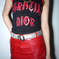 Christian Dior by John Galliano Y2K 2002 Red and Black Gothic Punk Letters Runway Tank Top