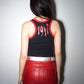 Christian Dior by John Galliano Y2K 2002 Red and Black Gothic Punk Letters Runway Tank Top