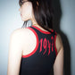 Christian Dior by John Galliano Y2K 2002 Red and Black Gothic Punk Letters Runway Tank Top