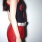 Christian Dior by John Galliano Y2K Punk Red Leather Bandage Skirt