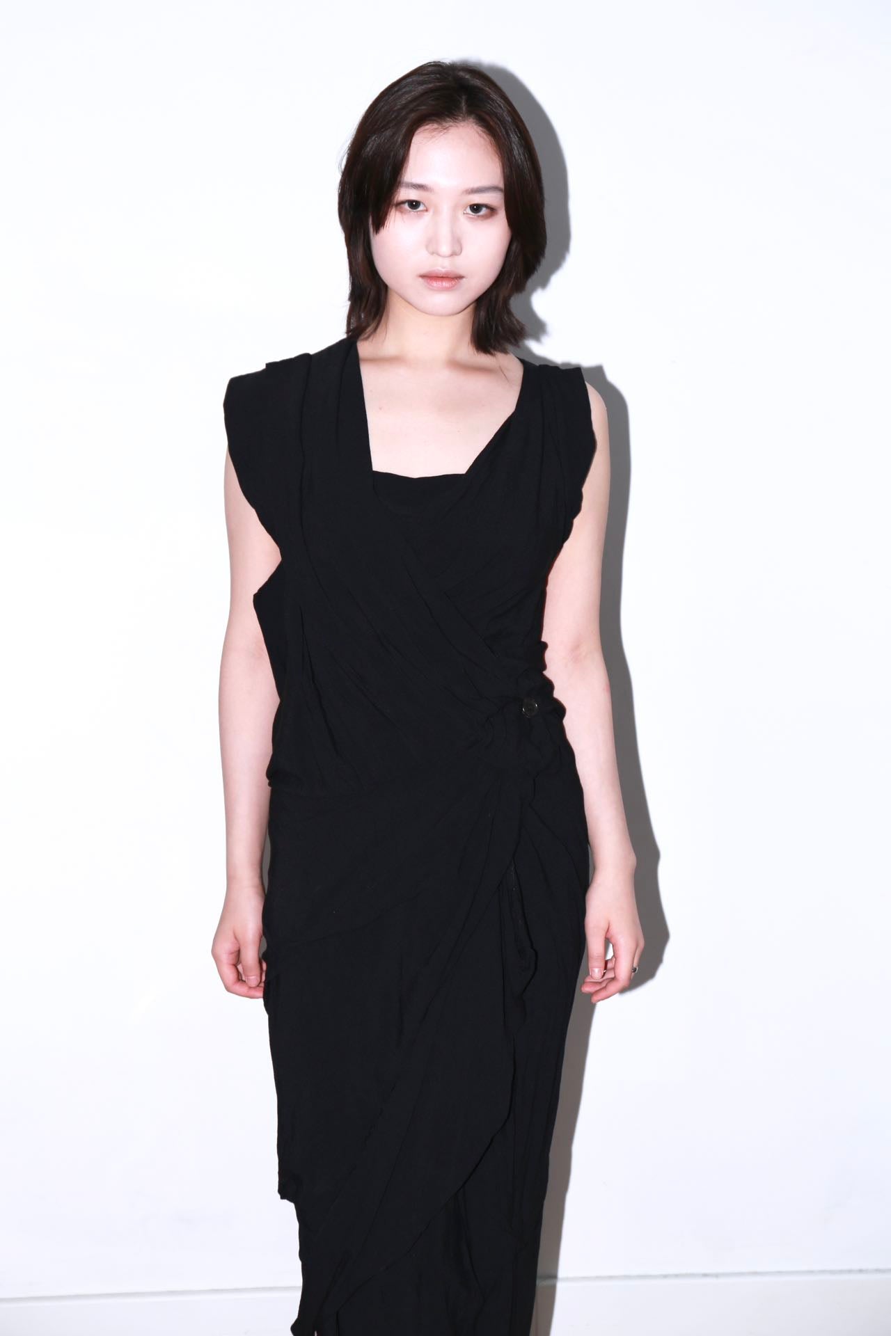 Vivienne Westwood Runway Black Drape Asymmetrical Maxi Dress