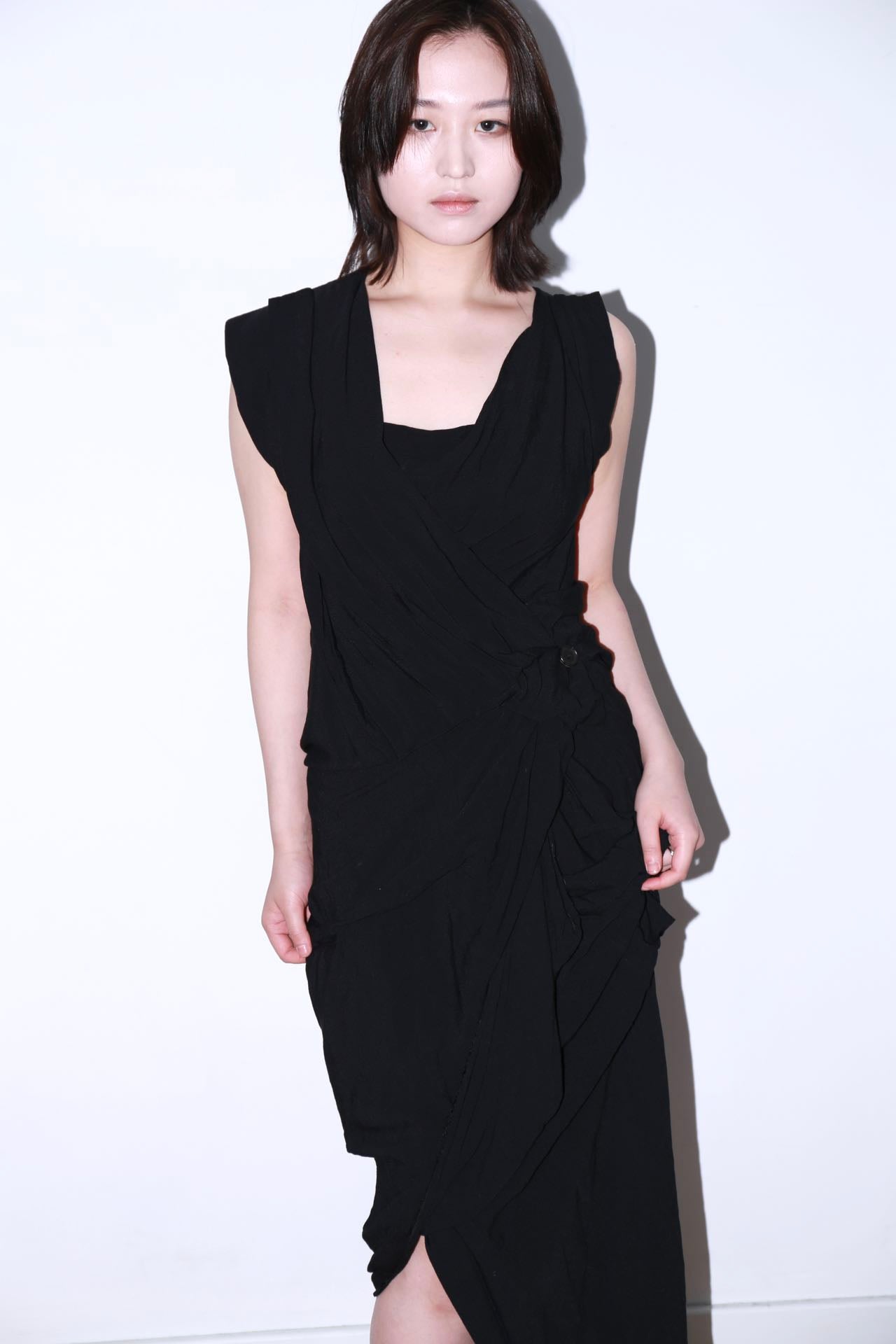 Vivienne Westwood Runway Black Drape Asymmetrical Maxi Dress