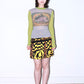 Versace 2004 Runway Tiger Print Pleated Skirt