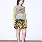 Versace 2004 Runway Tiger Print Pleated Skirt