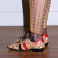 Vivienne Westwood Snake Print Square Head Tan Leather Laced Shoes