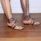 Vivienne Westwood Snake Print Square Head Tan Leather Laced Shoes