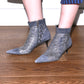 Dolce & Gabanna Y2K Blue and Grey Suede Snake Print Leather Pointy Ankle Boots