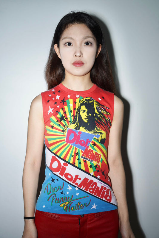 Christian Dior by John Galliano Y2K Bob Marley Print Tank Top