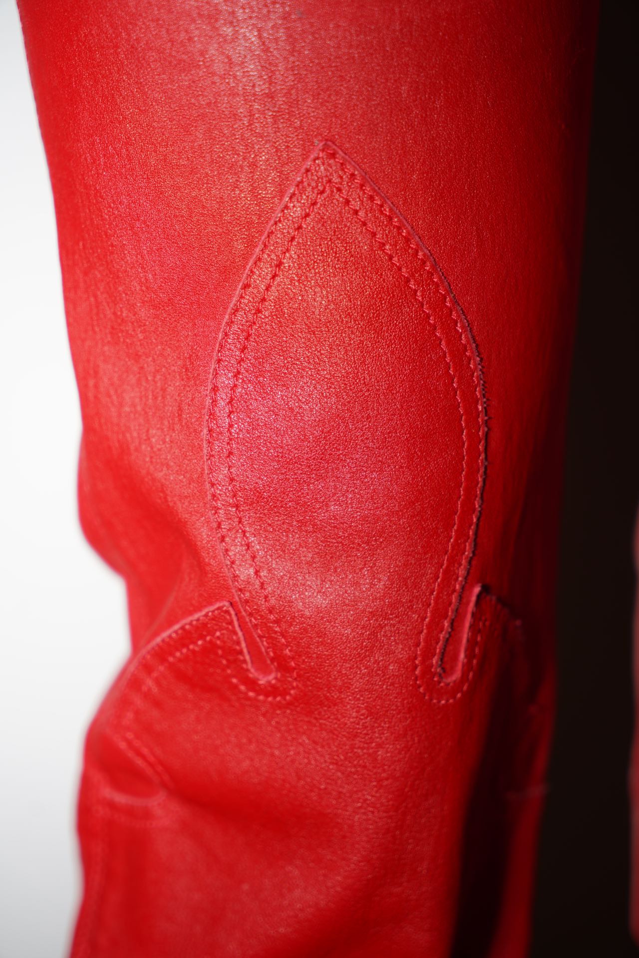 Chrome Hearts Red Leather Trousers