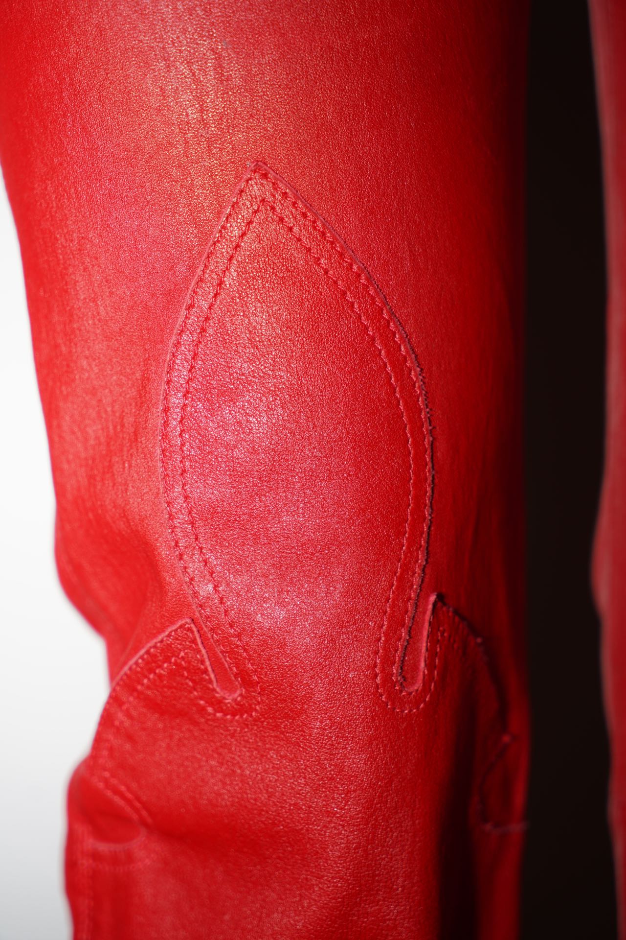 Chrome Hearts Red Leather Trousers