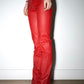 Chrome Hearts Red Leather Trousers