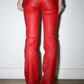 Chrome Hearts Red Leather Trousers