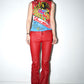 Chrome Hearts Red Leather Trousers