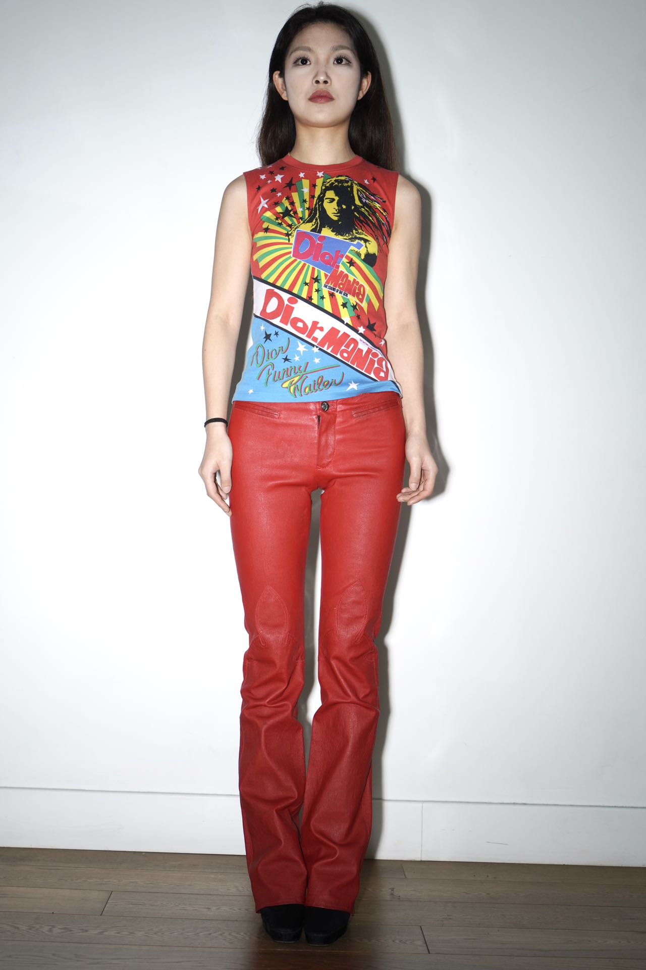 Chrome Hearts Red Leather Trousers