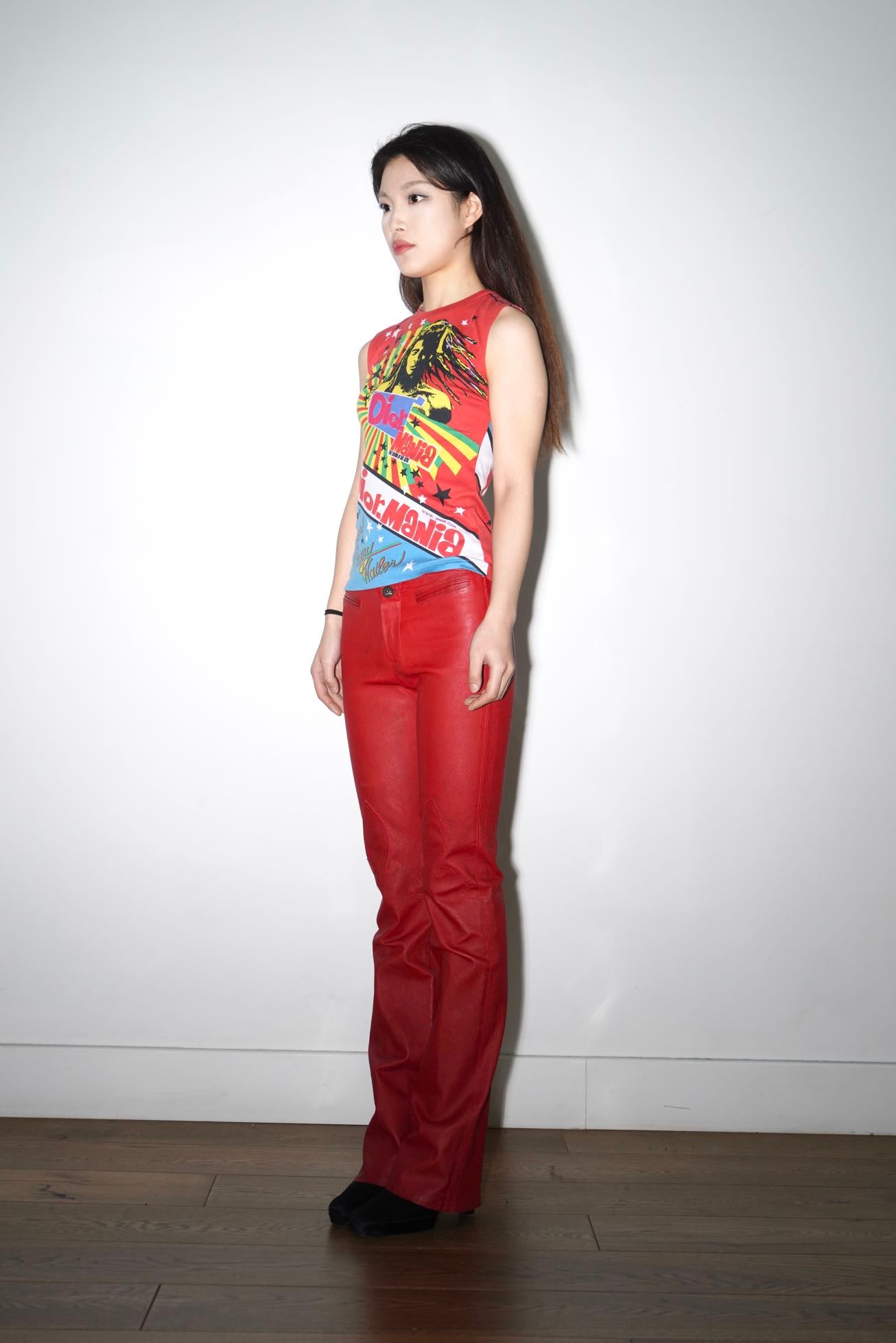 Chrome Hearts Red Leather Trousers