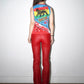 Chrome Hearts Red Leather Trousers