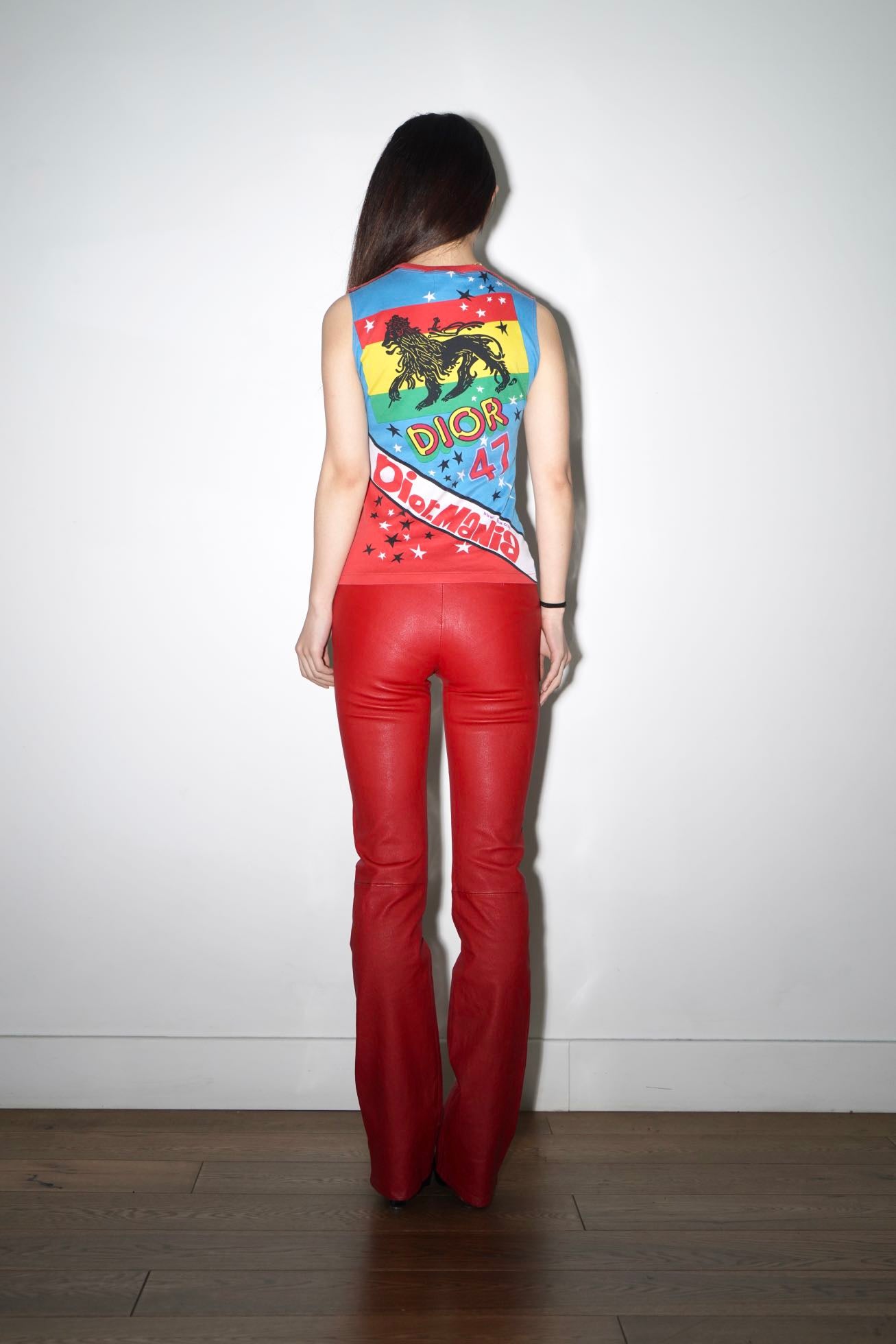 Chrome Hearts Red Leather Trousers