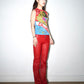 Chrome Hearts Red Leather Trousers