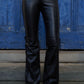 Christian Dior by John Galliano Vintage Y2K Punk Bandage Black Flare Leather Trousers