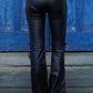 Christian Dior by John Galliano Vintage Y2K Punk Bandage Black Flare Leather Trousers