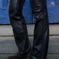 Christian Dior by John Galliano Vintage Y2K Punk Bandage Black Flare Leather Trousers