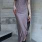 PE99Y YAN9 Exclusive LuxuryMetallic Silk and Leather Geometrical Cutting Tailored Jumpsuit