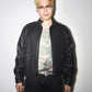 Moschino Vintage Wheel Pattern Embossed Leather Padded Jacket