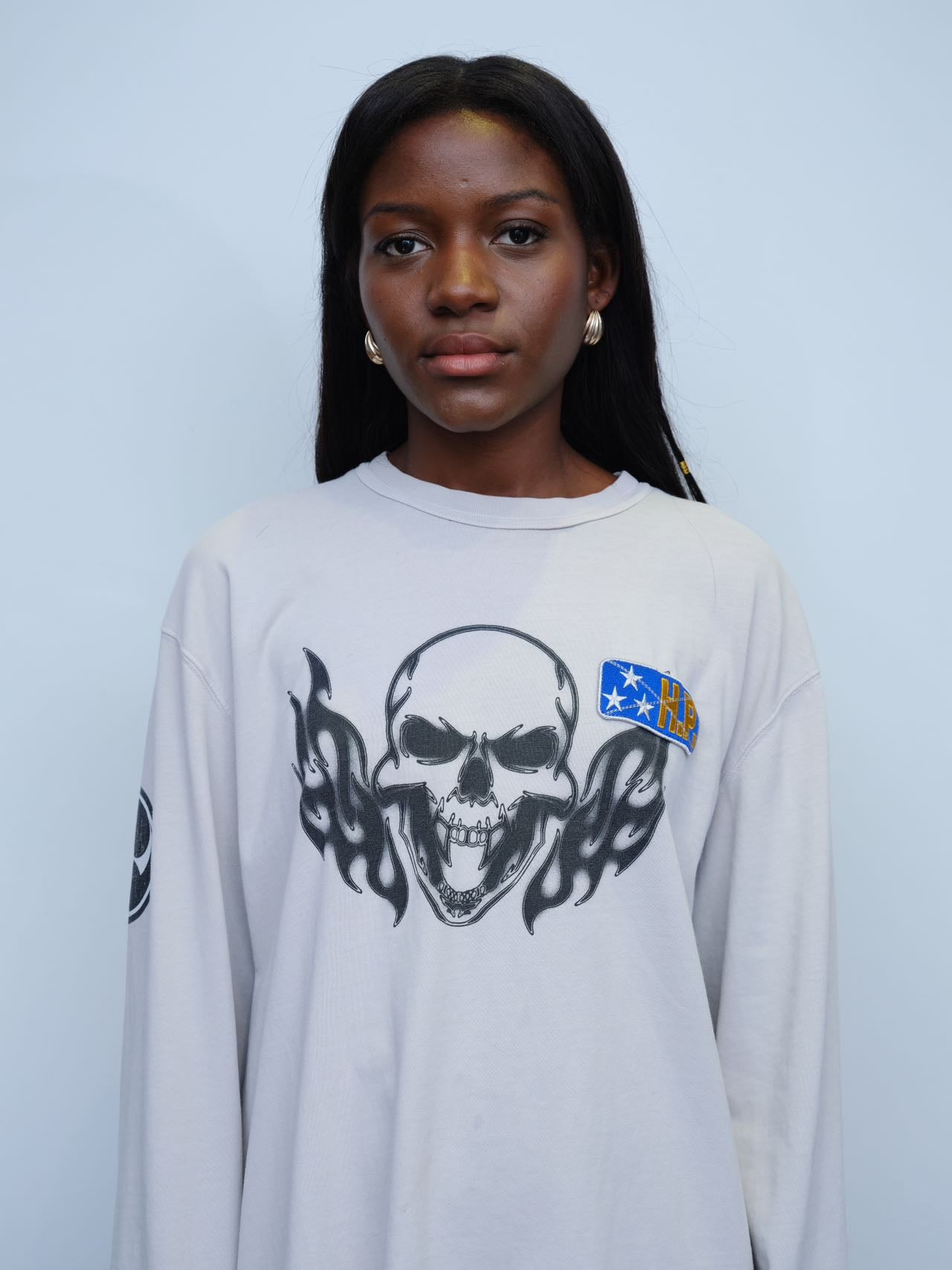 Heron Preston Spray Print Skeloton Skull Gothic Oversized T-shirt