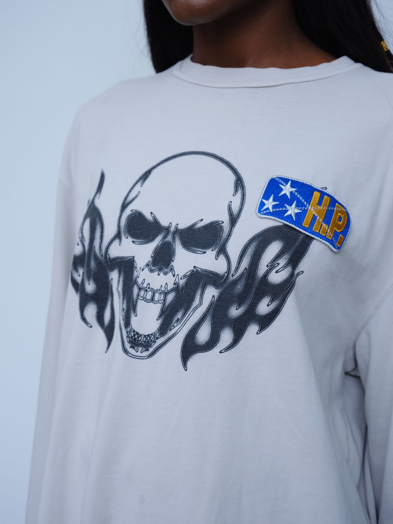 Heron Preston Spray Print Skeloton Skull Gothic Oversized T-shirt