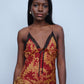 Roberto Cavalli Y2K Runway Floral Lace Red and Gold Silk Dress