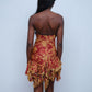 Roberto Cavalli Y2K Runway Floral Lace Red and Gold Silk Dress