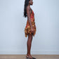 Roberto Cavalli Y2K Runway Floral Lace Red and Gold Silk Dress