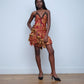 Roberto Cavalli Y2K Runway Floral Lace Red and Gold Silk Dress