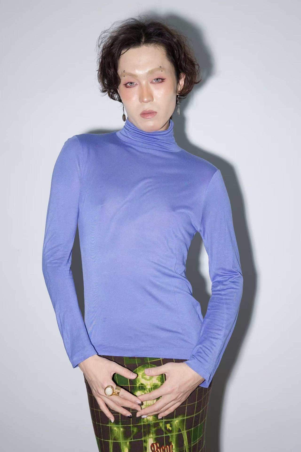 Dries Van Noten Purple Silk Cotton Jersey Top