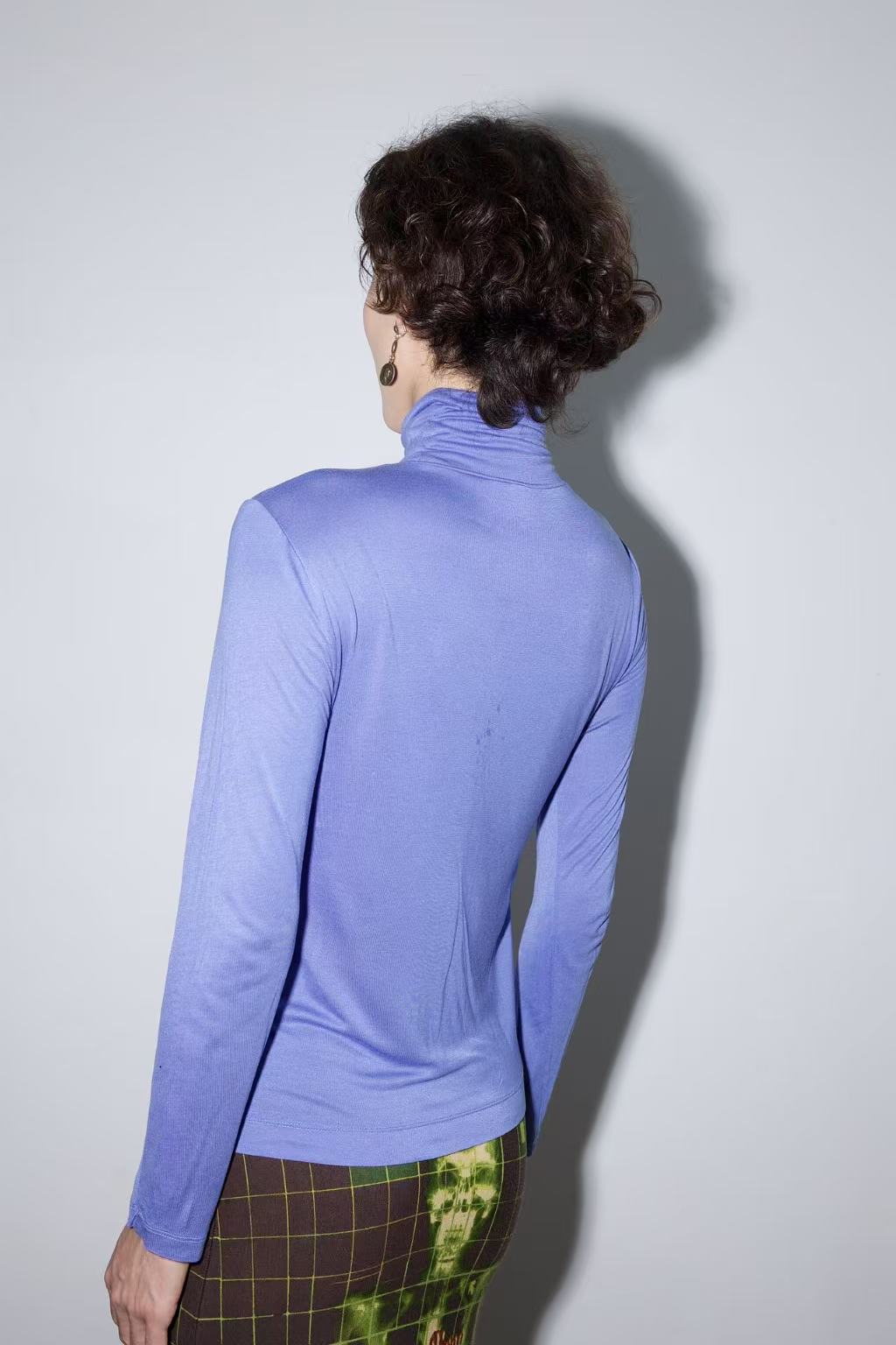 Dries Van Noten Purple Silk Cotton Jersey Top