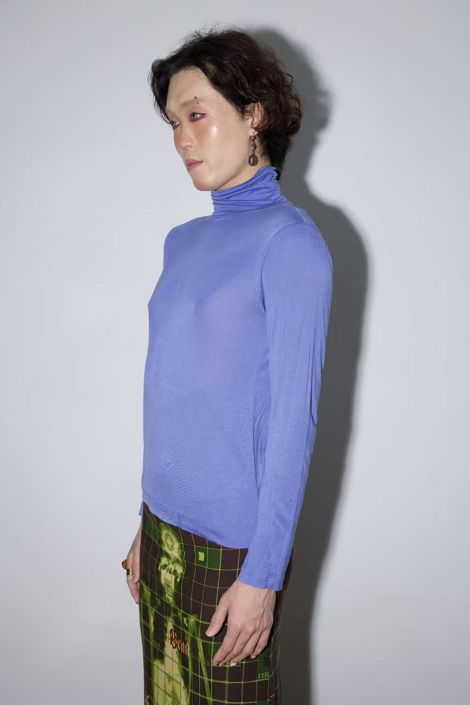 Dries Van Noten Purple Silk Cotton Jersey Top