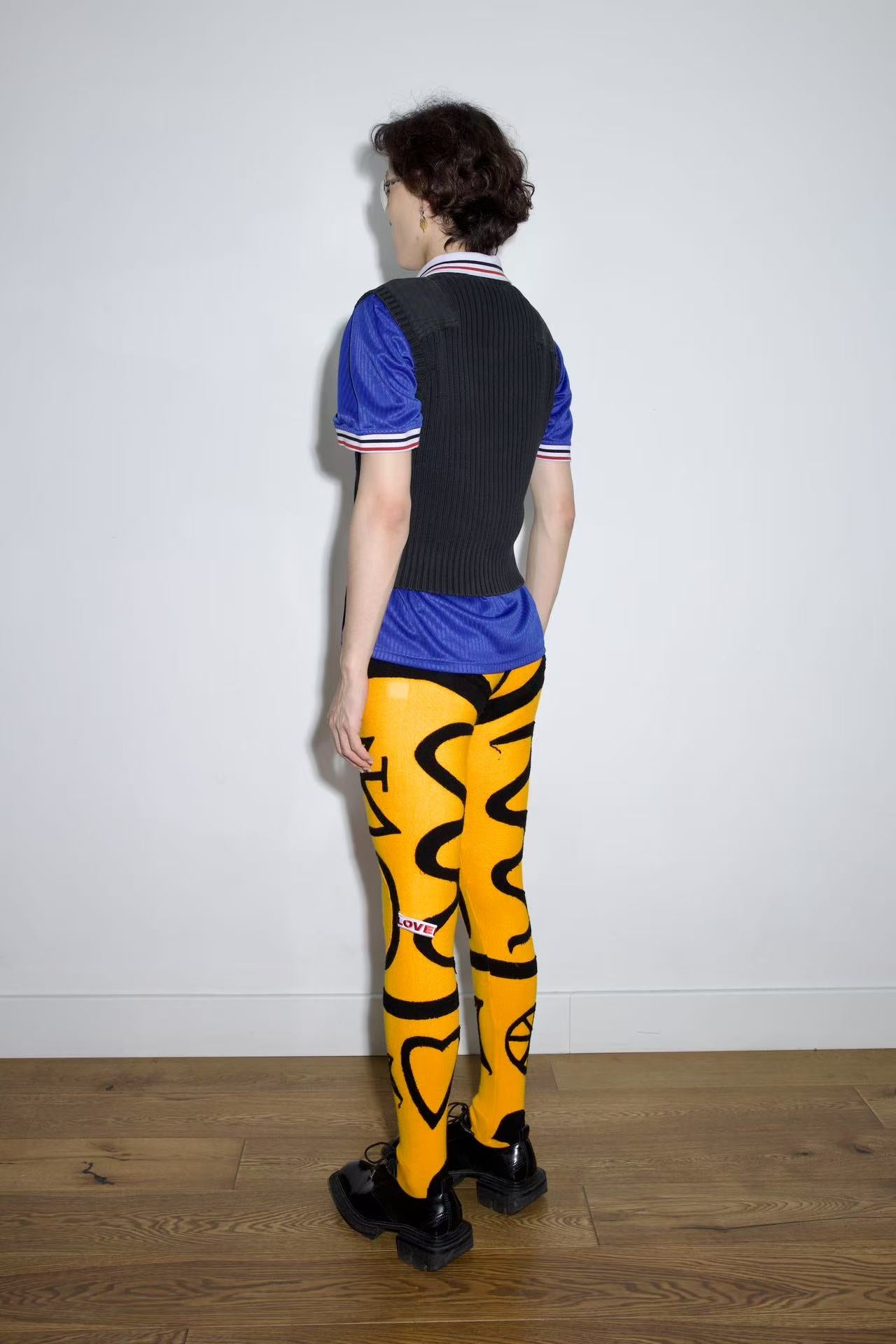 Walter Van Beirendonck 90s Vintage Futuristic Black Knitted Tank Top