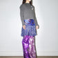 PE99Y YAN9 Asymmetrical Double Layered PVC Sequinned Trousers