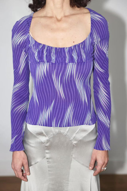 Gianni Versace Y2K Iconic Purple Silk Top