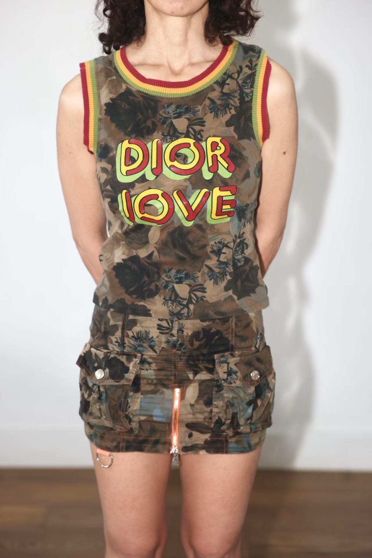 Christian Dior by John Galliano Y2K Punk Camouflage Mini Skirt