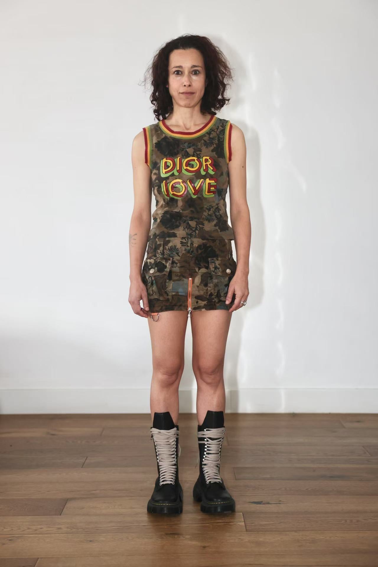 Christian Dior by John Galliano Y2K Punk Camouflage Mini Skirt