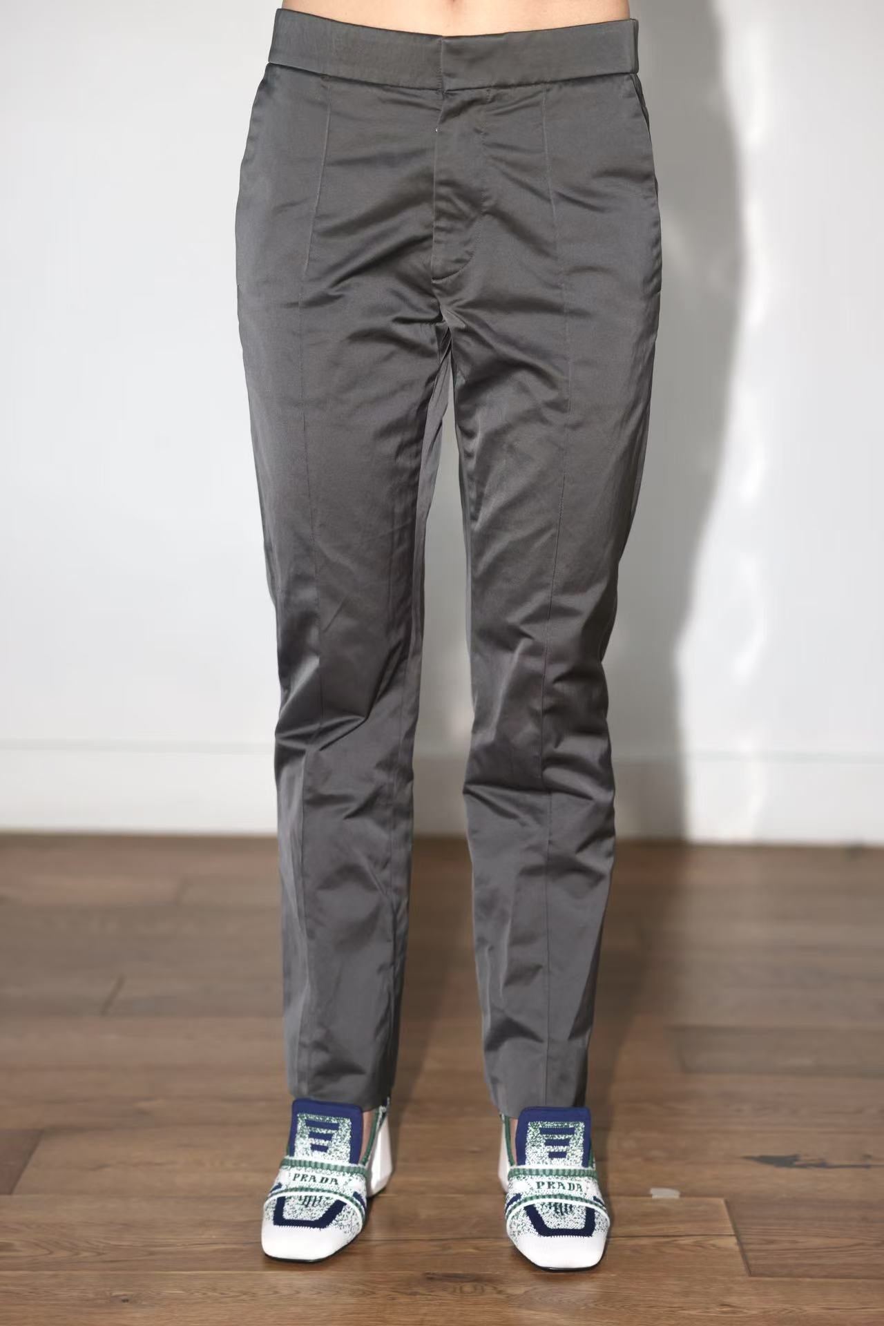 Marni Grey Silk Trousers