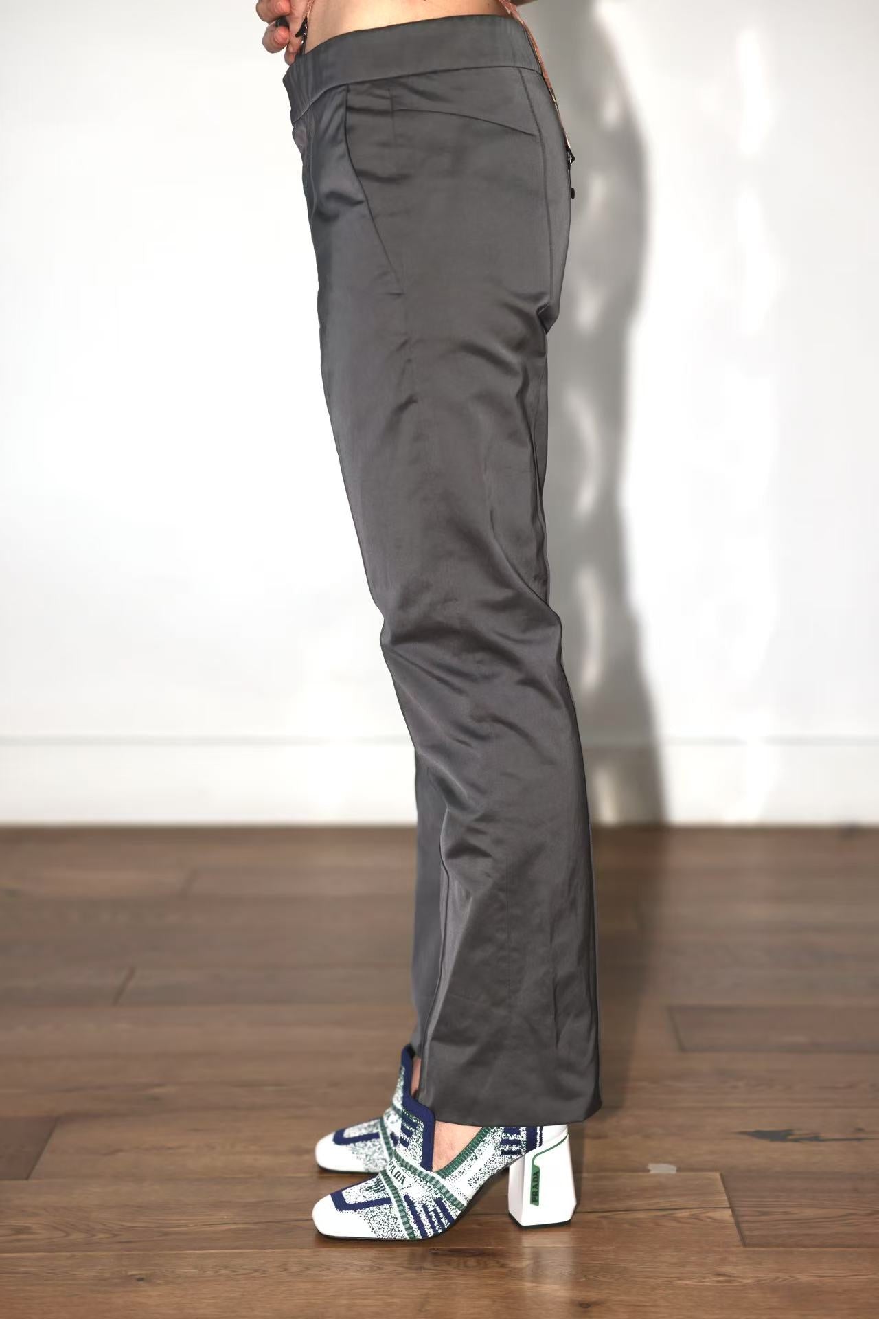 Marni Grey Silk Trousers