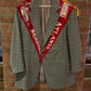 Designer Remake Men's Grey Check Wool Blazer Jacket