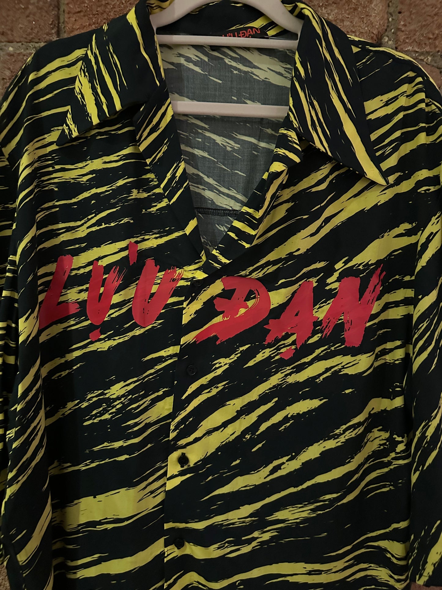 LU'U DAN  Black & Yellow Psychedelic Tiger Shirt